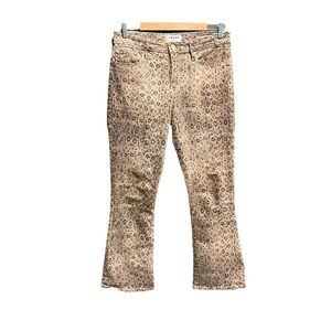 Frame Denim Vanilla‎ Multi Animal Print Le Crop Mini Boot Women's Jeans Size 29